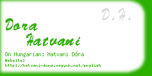 dora hatvani business card